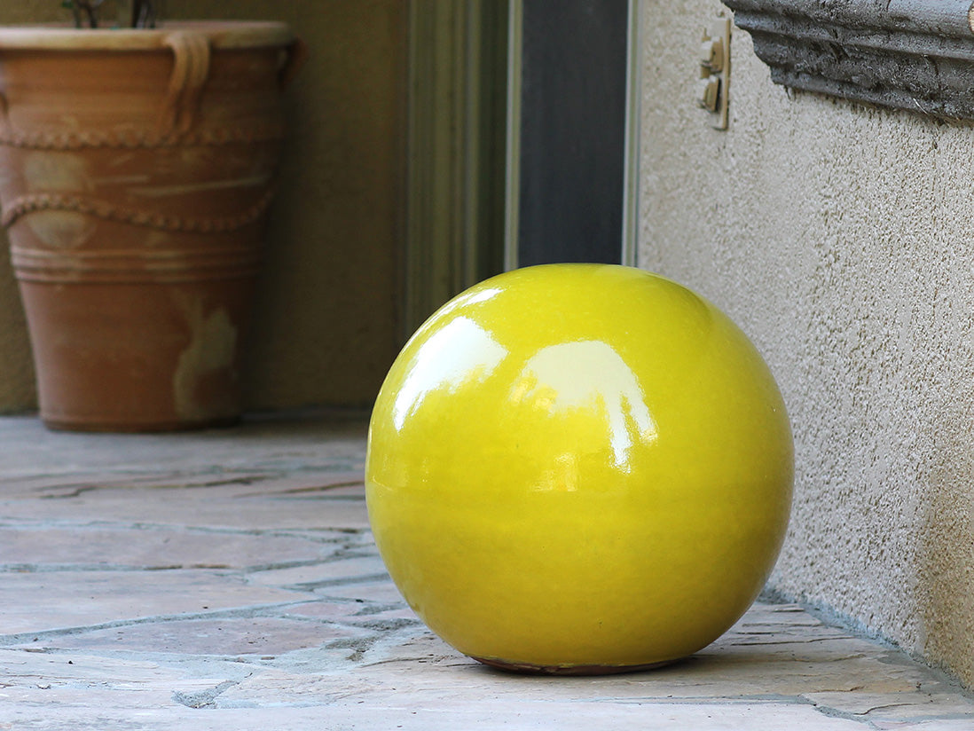 Outdoor Decorative Sphere Glazed 12"