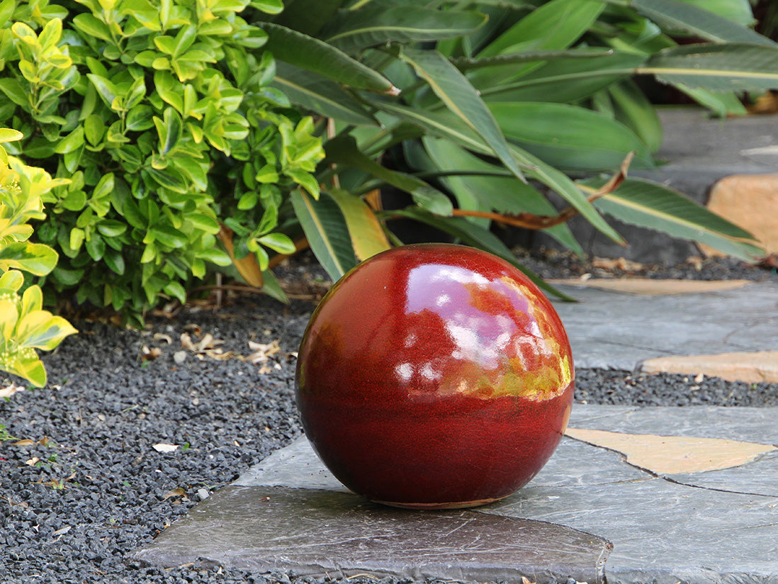 Outdoor Decorative Sphere Glazed 12"