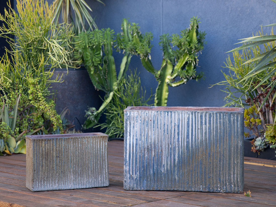 Brush Comb Mid Rectangular Planter-Set of 2